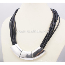 Women statement choker necklace multi leather chain choker necklace collar